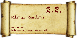 Régi Román névjegykártya